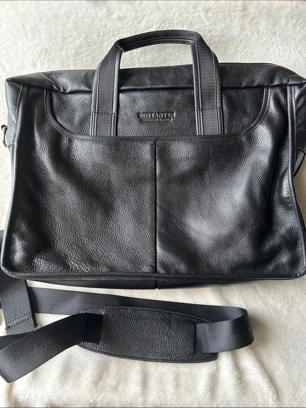 Bostanten black leather pebbled- Men’s Professional Laptop briefcase